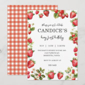 Berry First Invitation for Birthday Fruit Party Kaart (Voorkant / Achterkant)