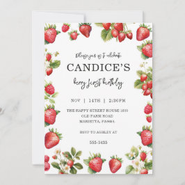 Berry First Invitation for Birthday Fruit Party  Kaart