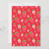 Berry First Pink Strawberry 1st Birthday Party Kaart (Achterkant)