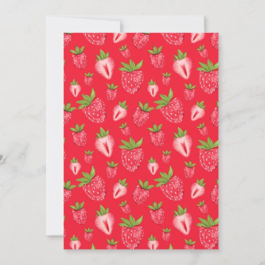 Berry First Pink Strawberry 1st Birthday Party Kaart (Achterkant)