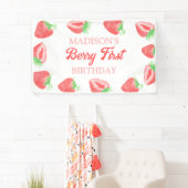Berry First Strawberry 1st Birthday Party Spandoek (Insitu)