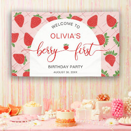 Berry First Strawberry 1st Birthday Party Spandoek