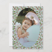 Berry First Strawberry 1st Birthday Photo Kaart (Achterkant)