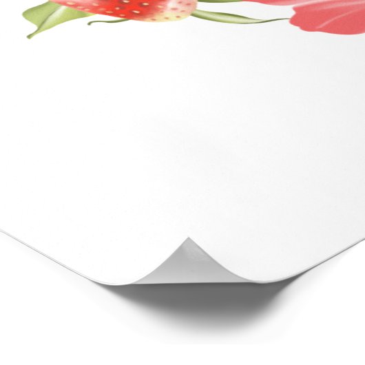 Berry First Strawberry 1st Birthday | Welkom Poster (Hoek)