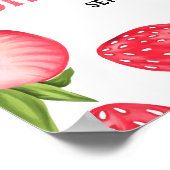 Berry First Strawberry 1st Birthday Welkom Poster (Hoek)