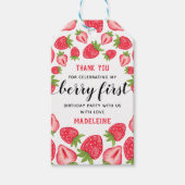 Berry First Strawberry 1st jarig Partij Aangepast Cadeaulabel (Voorkant)
