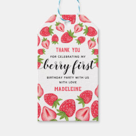 Berry First Strawberry 1st jarig Partij Aangepast  Cadeaulabel