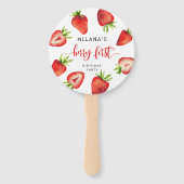 Berry First Strawberry Birthday Party foto Handwaaier (Voorkant)