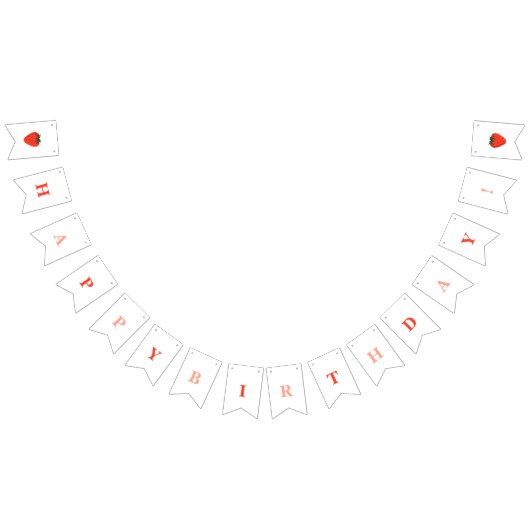 Berry First Strawberry Birthday Vlaggetjes (Alle)