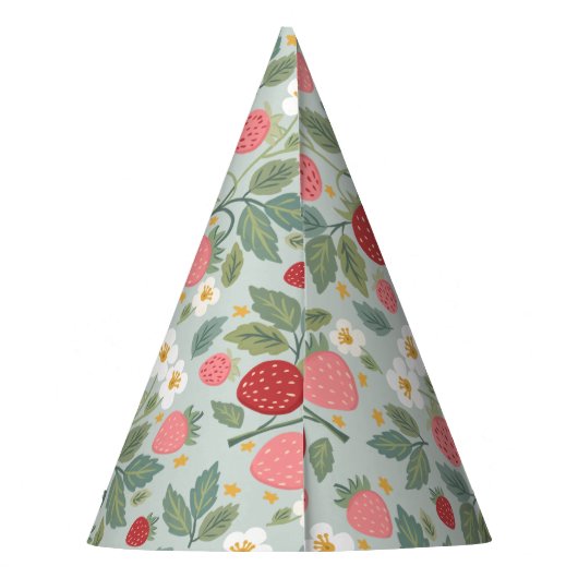 Berry First Strawberry Bouquet Verjaardag Feesthoedjes (Achterkant)