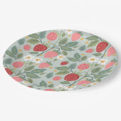 Berry First Strawberry Bouquet Verjaardag Papieren Bordje (Gekanteld)