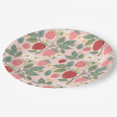 Berry First Strawberry Bouquet Verjaardag Papieren Bordje (Gekanteld)