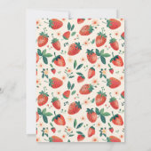 Berry First Strawberry Girl 1e verjaardag Bedankkaart (Achterkant)