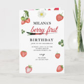 Berry First Strawberry Girl 1e verjaardag foto (Voorkant)