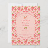 Berry First Strawberry Girl 1e verjaardag Kaart (Voorkant)