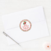 Berry First Strawberry Girl 1e verjaardag Ronde Sticker (Envelop)