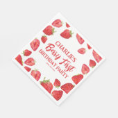 Berry First Strawberry Girl 1e verjaardag Servet (Hoek)