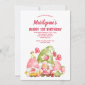 Berry First Strawberry Gnomes Verjaardag Kaart (Voorkant)