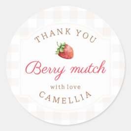 Berry First Strawberry Jam Bedankt Ronde Sticker