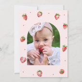Berry First Strawberry Photo Birthday Kaart (Achterkant)