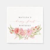 Berry First Strawberry Summer 1st Birthday | Servet (Voorkant)