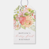 Berry First Strawberry Summer 1st Birthday | Voorr Cadeaulabel (Voorkant)