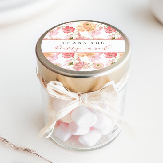 Berry First Strawberry Summer Bedankt Ronde Sticker