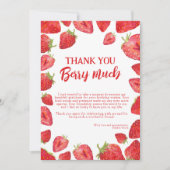 Berry First Strawberry Summer Birthday Bedankkaart (Voorkant)