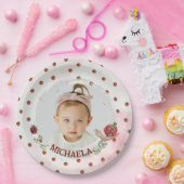 Berry First Strawebery Custom Photo Papieren Bordje (Feest)