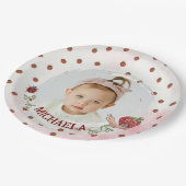 Berry First Strawebery Custom Photo Papieren Bordje (Gekanteld)