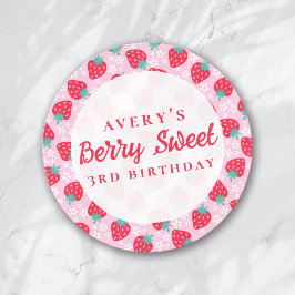 Berry FirSweest Verjaardag Aardbei Daisy Ronde Sticker
