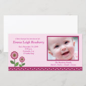 Berry Flower Garden 8x4 Foto Aankondiging Geboorte (Voorkant / Achterkant)