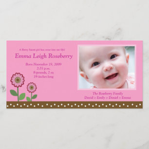 Berry Flower Garden 8x4 Foto Aankondiging Geboorte