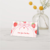 Berry Food tags Bow Strawberry Plaatskaartje (Voorkant)
