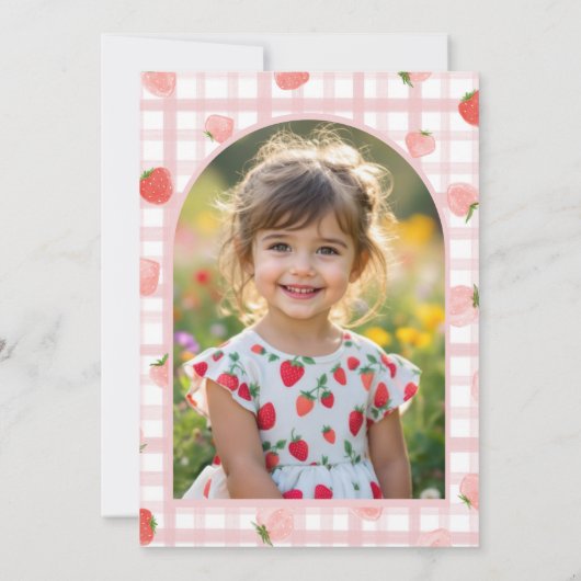 Berry Foto Twee Zoete Aardbei 2e Verjaardag Kaart (Achterkant)