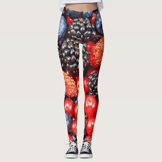 Berry-Fresh achtergrond mozaïek Leggings (Voorkant)