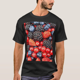 Berry-Fresh achtergrond mozaïek T-shirt