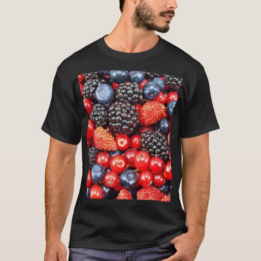 Berry-Fresh achtergrond mozaïek T-shirt (Voorkant)