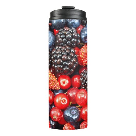 Berry-Fresh achtergrond mozaïek Thermosbeker (Voorkant)