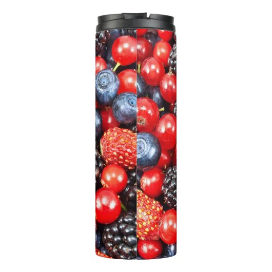 Berry-Fresh achtergrond mozaïek Thermosbeker (Achterkant)