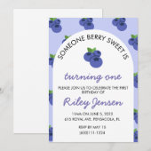 Berry Fruit First Birthday Party Invitation Kaart (Voorkant / Achterkant)