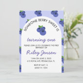 Berry Fruit First Birthday Party Invitation Kaart (Staand voorkant)