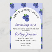 Berry Fruit First Birthday Party Invitation Kaart (Voorkant)