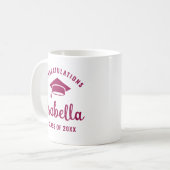 Berry Gefeliciteerd Graduation Cap Minimal Chic Koffiemok (Voorkant links)