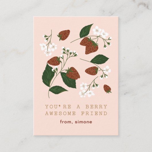 Berry Geweldige Strawberry Klasse Valentijn Kaart (Voorkant)