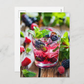 Berry Gin Cocktail – Fresh Mix Feestdagenkaart (Voorkant / Achterkant)