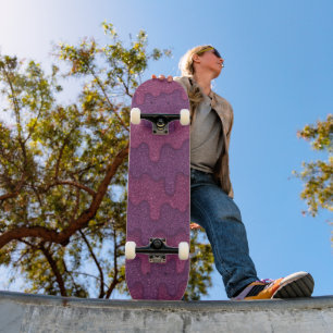 Berry Glitter Drip Donker Paarse & Roze Smelten Persoonlijk Skateboard