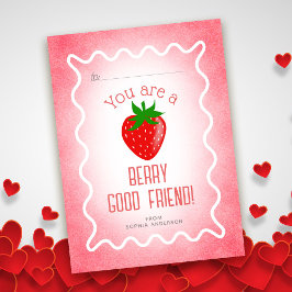Berry Goede Vriend Aardbei Klaslokaal Valentijn Notitiekaartje