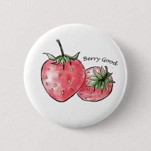 Berry Good Fun - Strawberry Delight Ronde Button 5,7 Cm