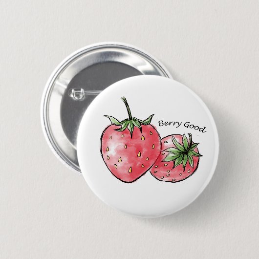 Berry Good Fun - Strawberry Delight Ronde Button 5,7 Cm (Voorkant /achterkant)